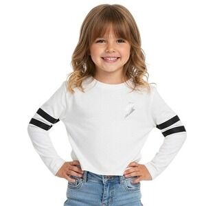 More Than Magic Shirt Size Small 6/6X White Black Stripes Kids Graphic‎ Bolt NEW